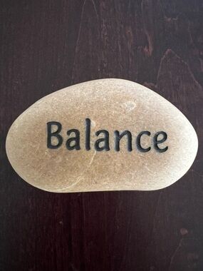 Engraved 'Balance' Meditation Stone - Natural Tan
